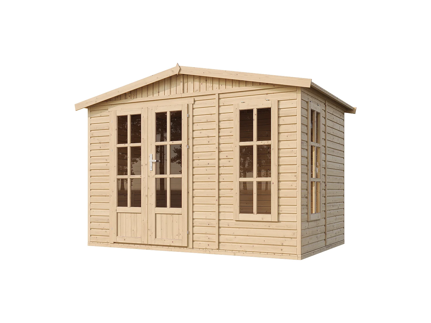Gartenhaus Holz - 6 m² / H232x332x222 cm - Gerätehaus holz garten-studio - M334FB+H334FBGREEN