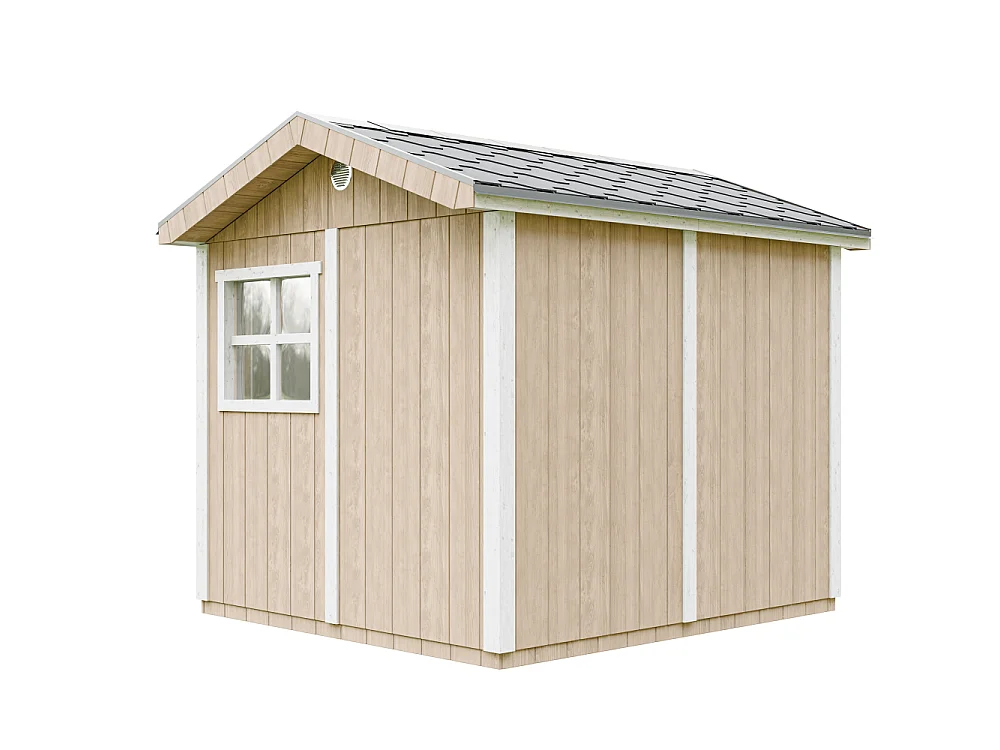 Abri de jardin qualité premium - 5,9 m² H252x250x294 cm - avec un sol et des bardeaux bitumineux - M913-TERRA BROWN
