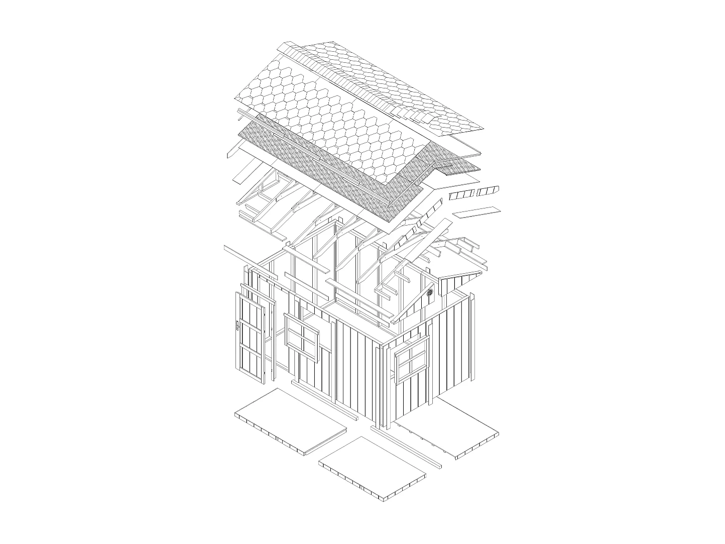 Abri de jardin qualité premium - 8,68 m² H252x250x412 cm - avec un sol et des bardeaux bitumineux - M914-CAVERN STEEL