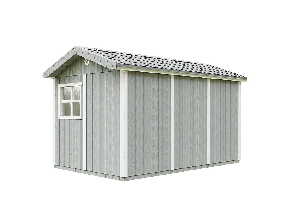 Abri de jardin qualité premium - 8,68 m² H252x250x412 cm - avec un sol et des bardeaux bitumineux - M914-CAVERN STEEL