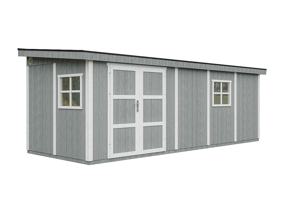 Casetta da giardino di qualità premium - 14.30 m² / H231x248x648 cm - M941-CAVERN STEEL