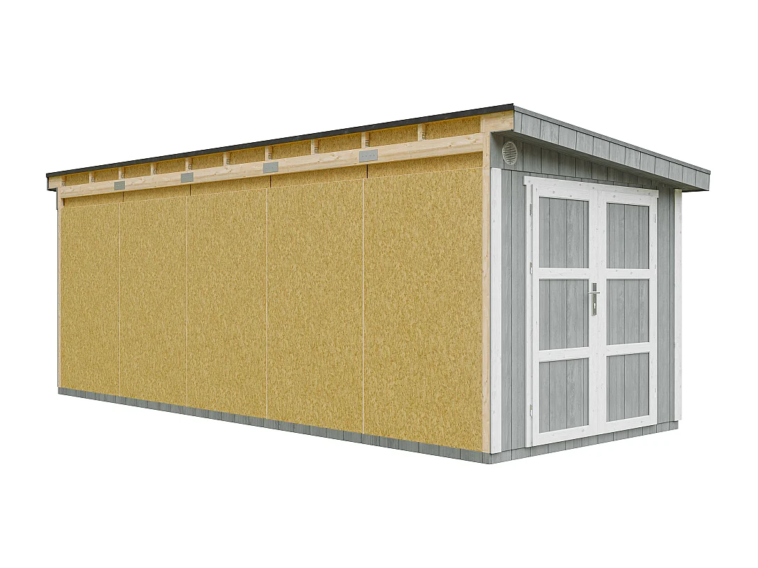 Casetta da giardino di qualità premium - 14.30 m² / H231x248x648 cm - M941-CAVERN STEEL