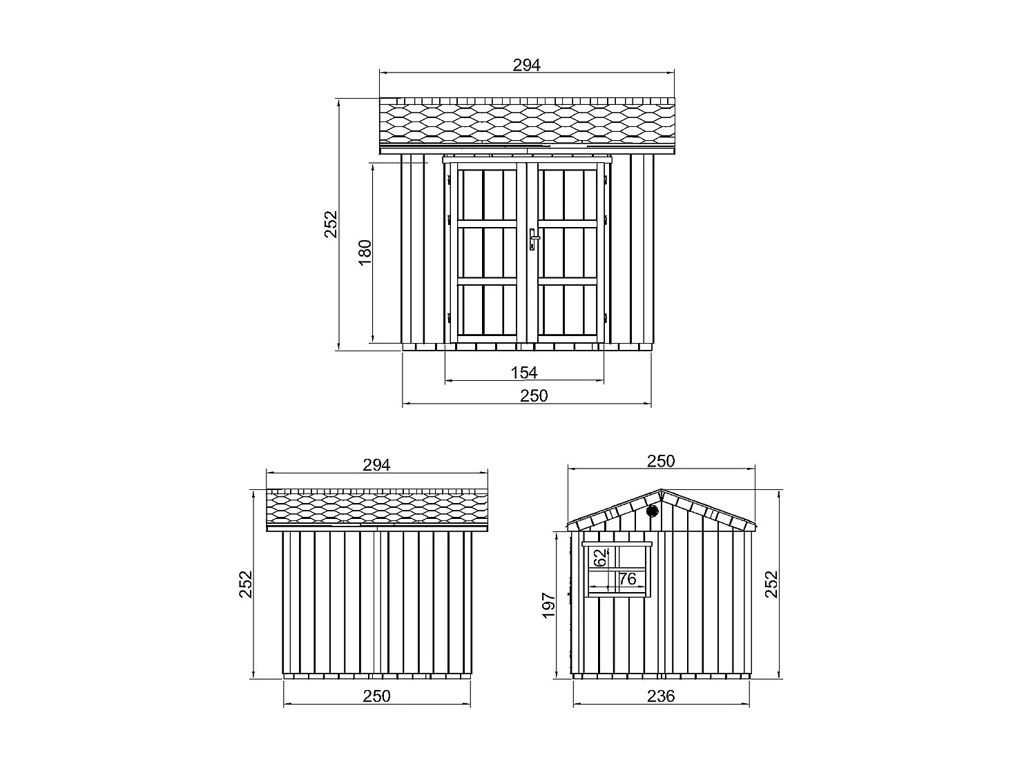 Casetta da giardino di qualità premium con pavimento e tegole bituminose - 5.9 m² / H252x250x294 cm - M913A-CAVERN STEEL