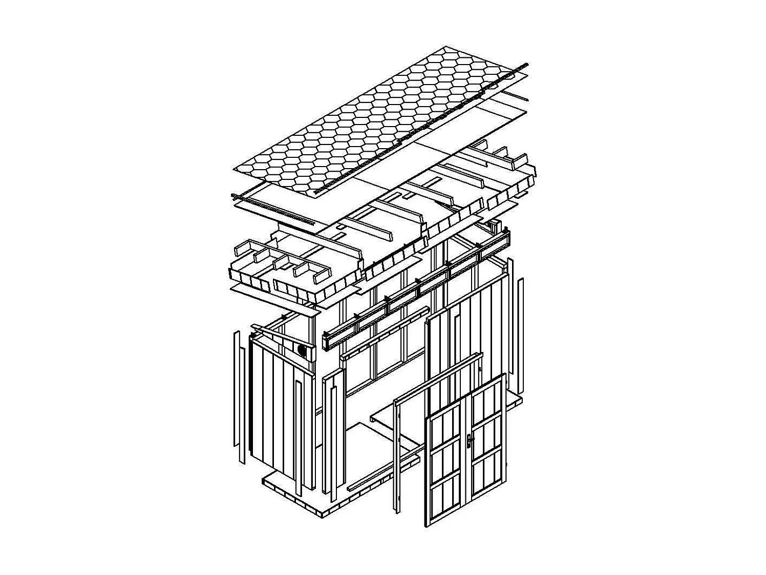 Abri de jardin qualité premium - 4m² /L161xL412xH239 cm - M902A