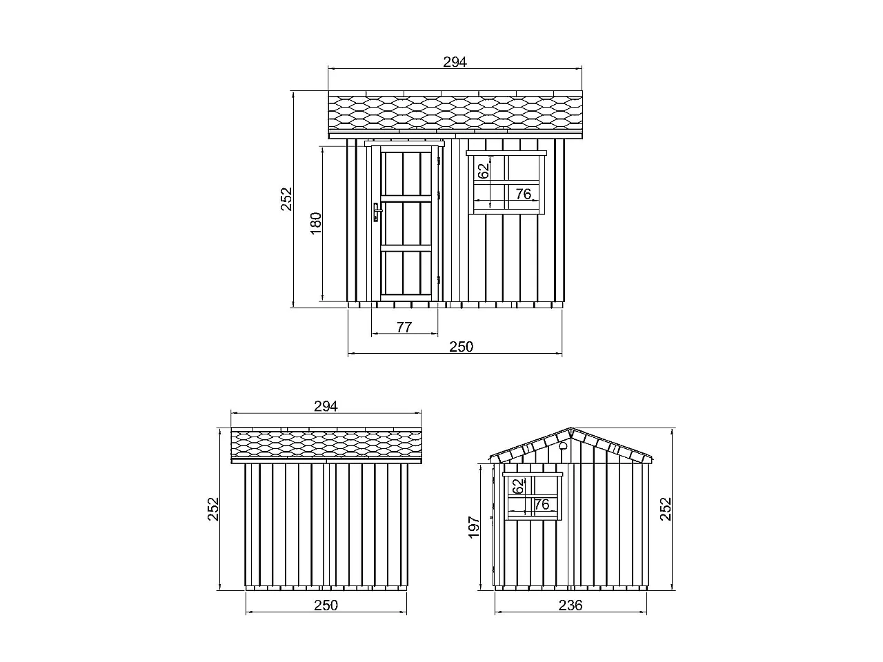 Abri de jardin qualité premium - 5,9 m² H252x250x294 cm - avec un sol et des bardeaux bitumineux - M913-CAVERN STEEL