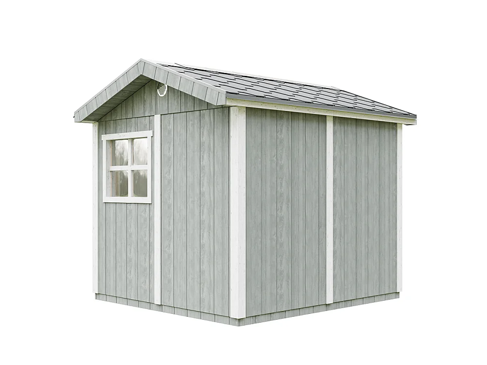 Abri de jardin qualité premium - 5,9 m² H252x250x294 cm - avec un sol et des bardeaux bitumineux - M913-CAVERN STEEL