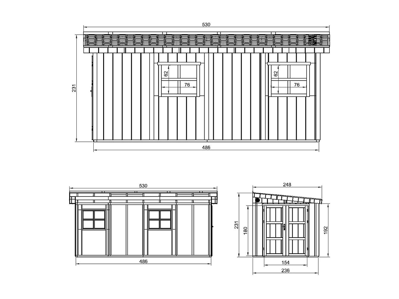 Tuinhuis premium kwaliteit zonder vloer en zijwand - 11.47 m² / H231x248x530 cm - M940B-HARVEST HONEY
