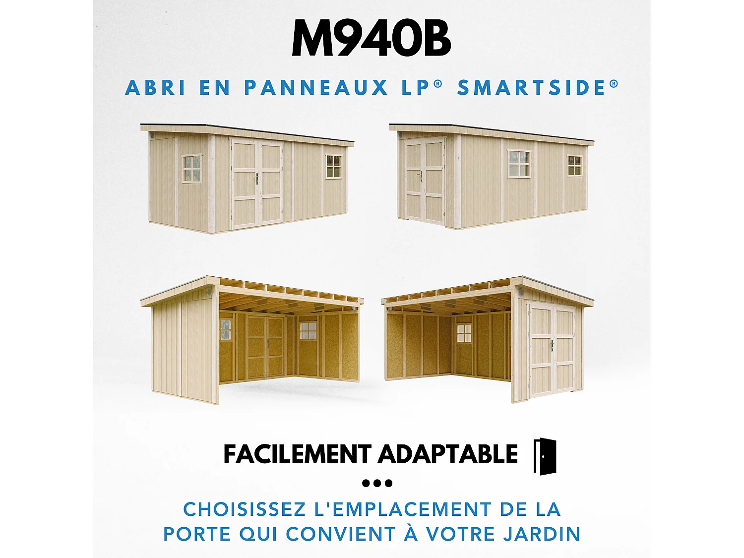 Gartenhaus premium qualität ohne boden und seitenwand - 11.47 m²/ H231x248x530 cm - M940B-HARVEST HONEY