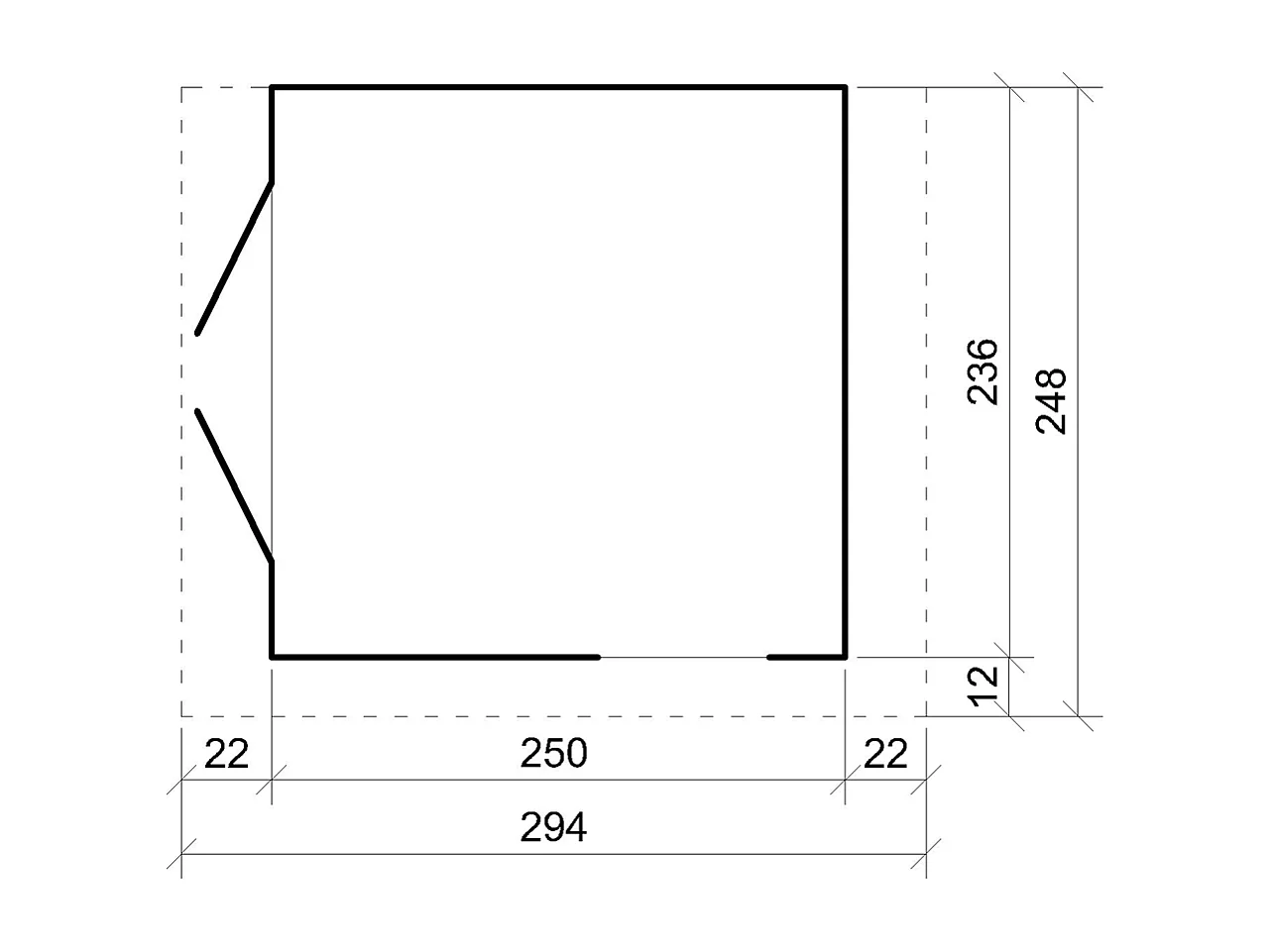 Gartenhaus premium qualität mit boden und seitenwand - 5.9 m² / H231x248x294 cm - M938-TUNDRA GREY