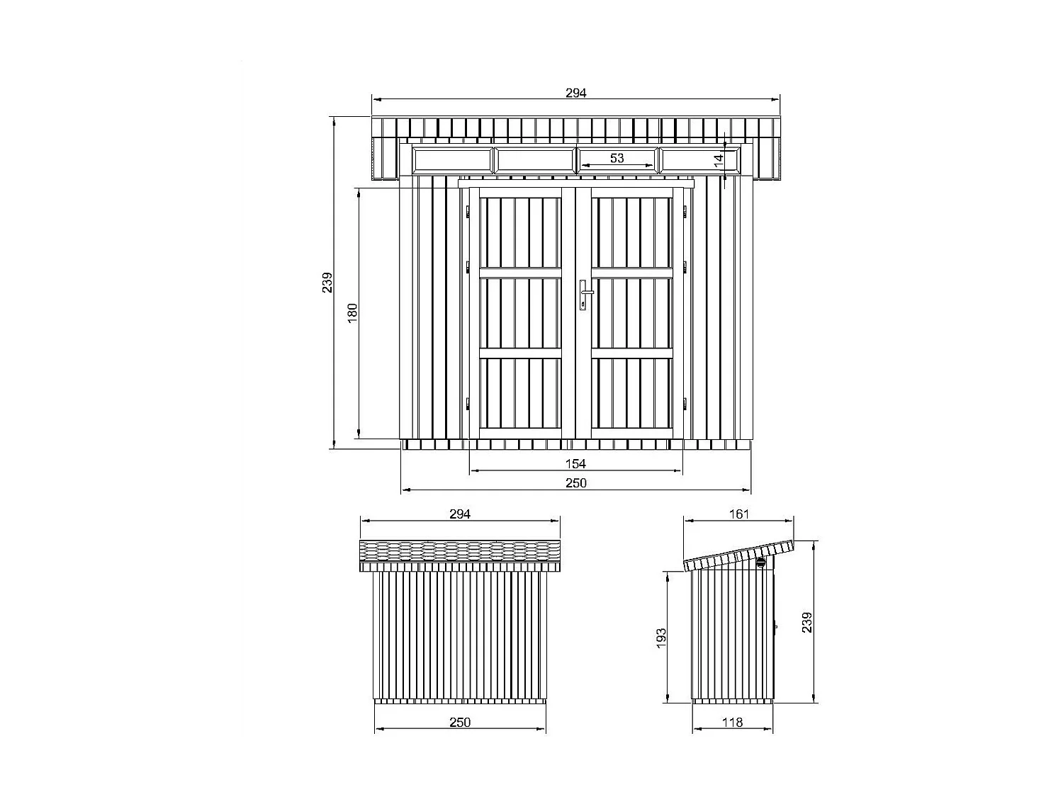 Casetta da giardino di qualità premium - 3m² / L161xW294 cm - M901A