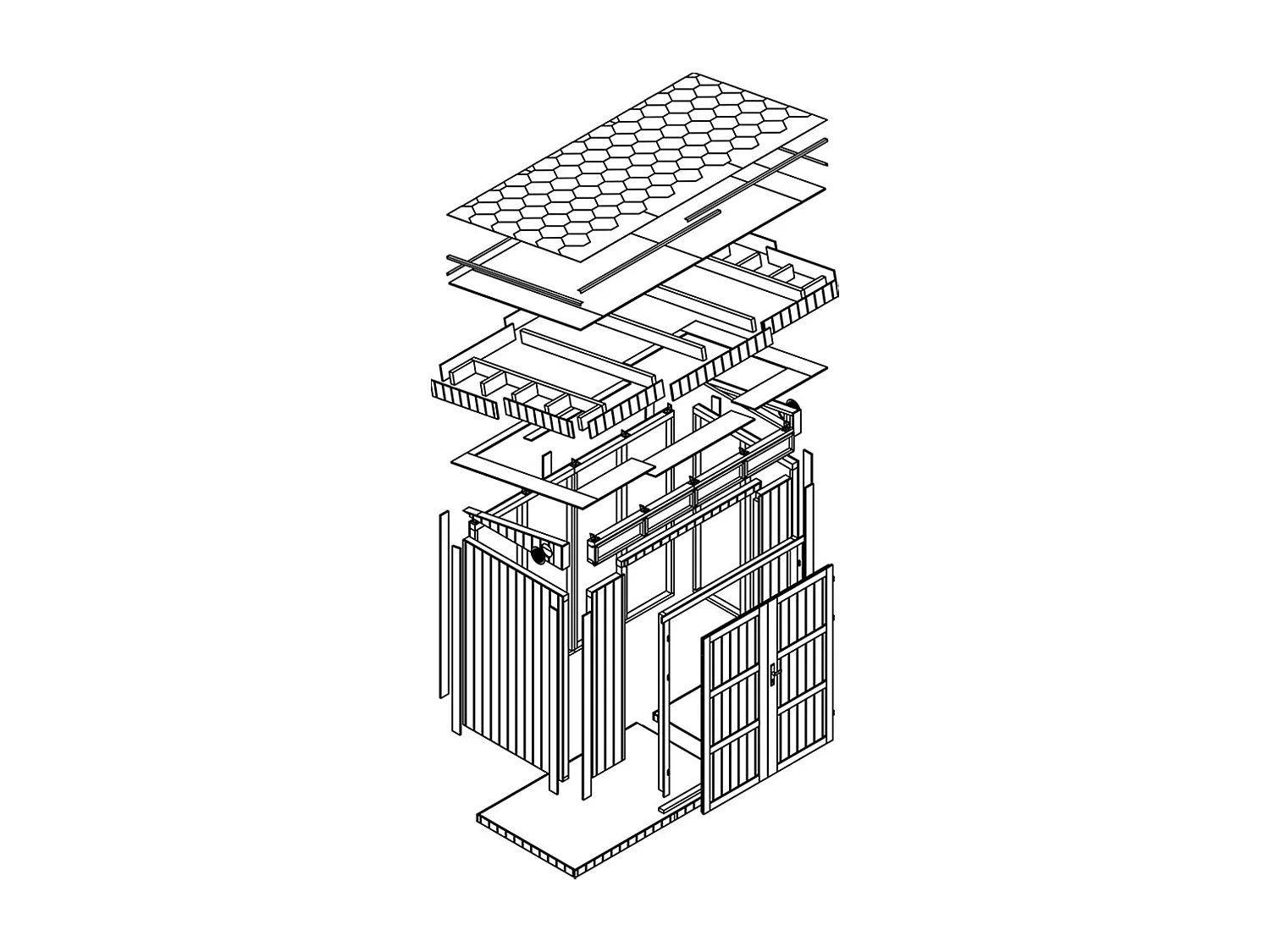 Gartenhaus premium qualität mit boden und bitumenfliesen - 3m²/ B161xL294xH239 cm - M901A