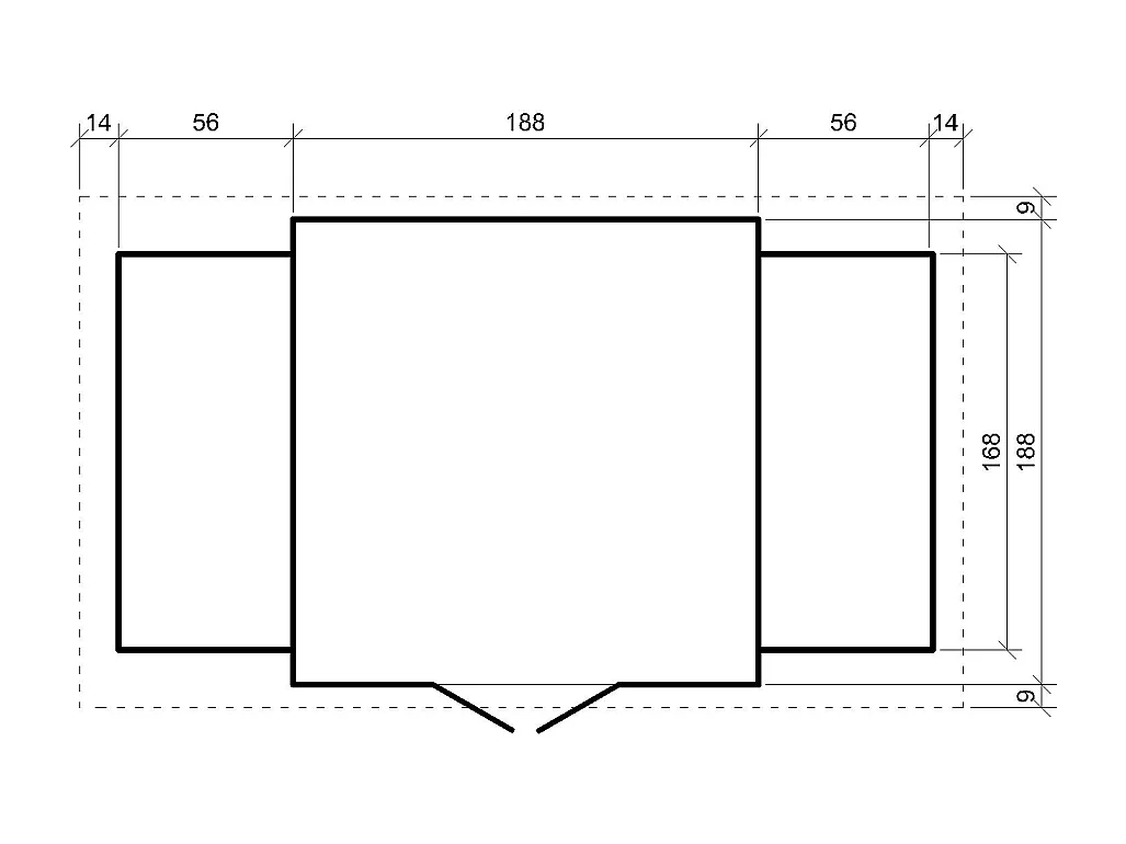 Casetta da giardino in legno con pavimento trattato - 3.53+0.97+0.97 m² - M391C+M391G