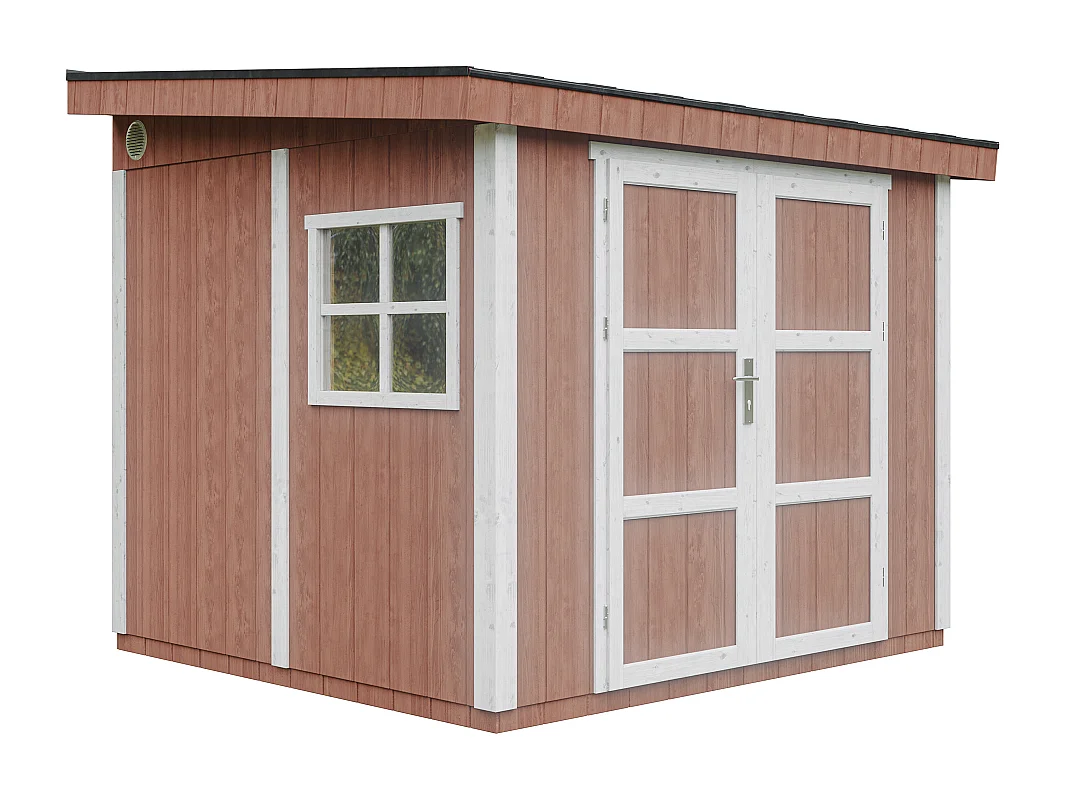 Gartenhaus premium qualität mit boden und seitenwand - 5.9 m² / H231x248x294 cm - M938-REDWOOD RED