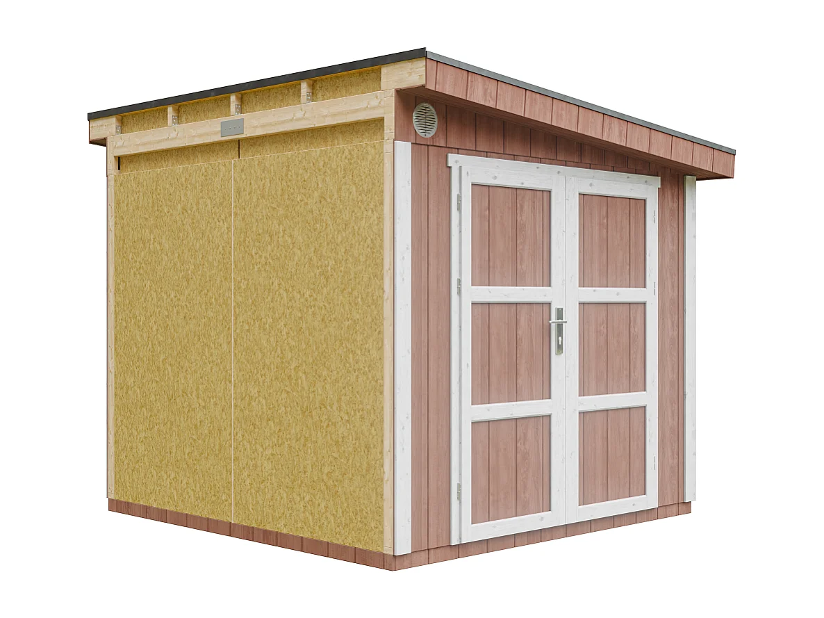 Gartenhaus premium qualität mit boden und seitenwand - 5.9 m² / H231x248x294 cm - M938-REDWOOD RED