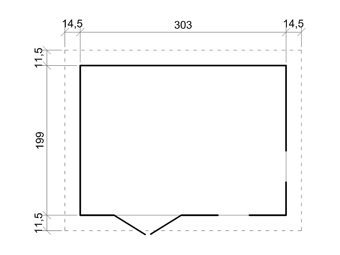 Garten holzhaus - B332xT222xH232 cm / 6m² - M334FB