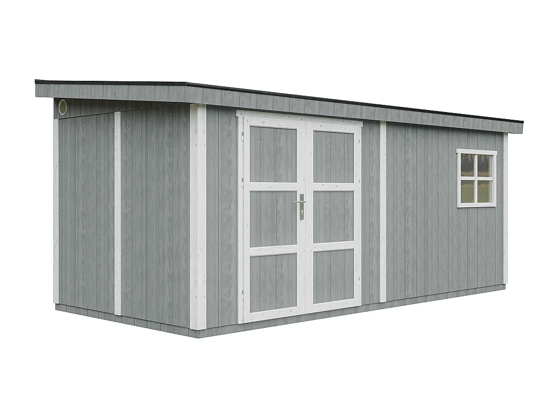 Casetta da giardino di qualità premium - 11.47 m² / H231x248x530 cm - M940-CAVERN STEEL