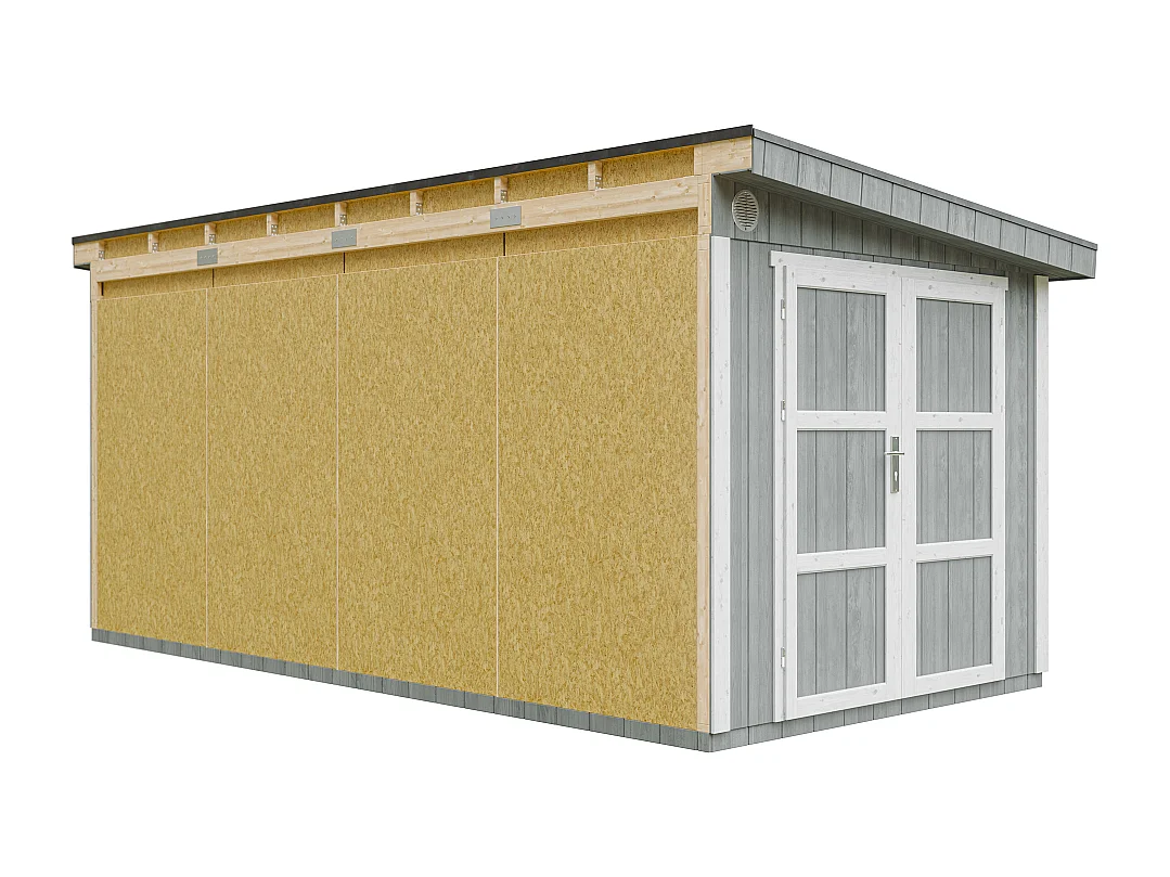 Casetta da giardino di qualità premium - 11.47 m² / H231x248x530 cm - M940-CAVERN STEEL