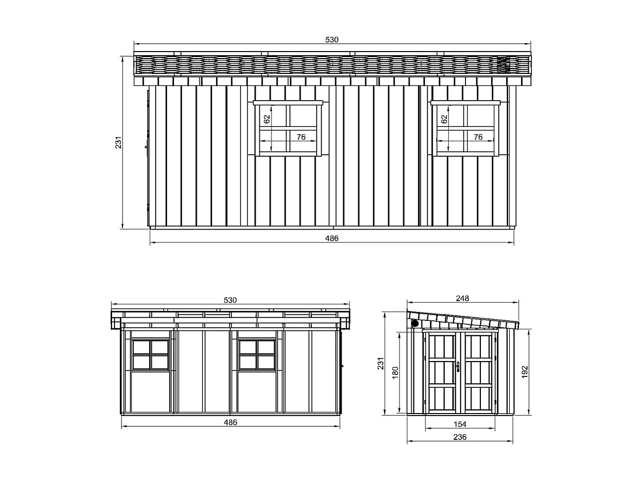 Casetta da giardino di qualità premium - 11.47 m² / H231x248x530 cm - M940-CAVERN STEEL