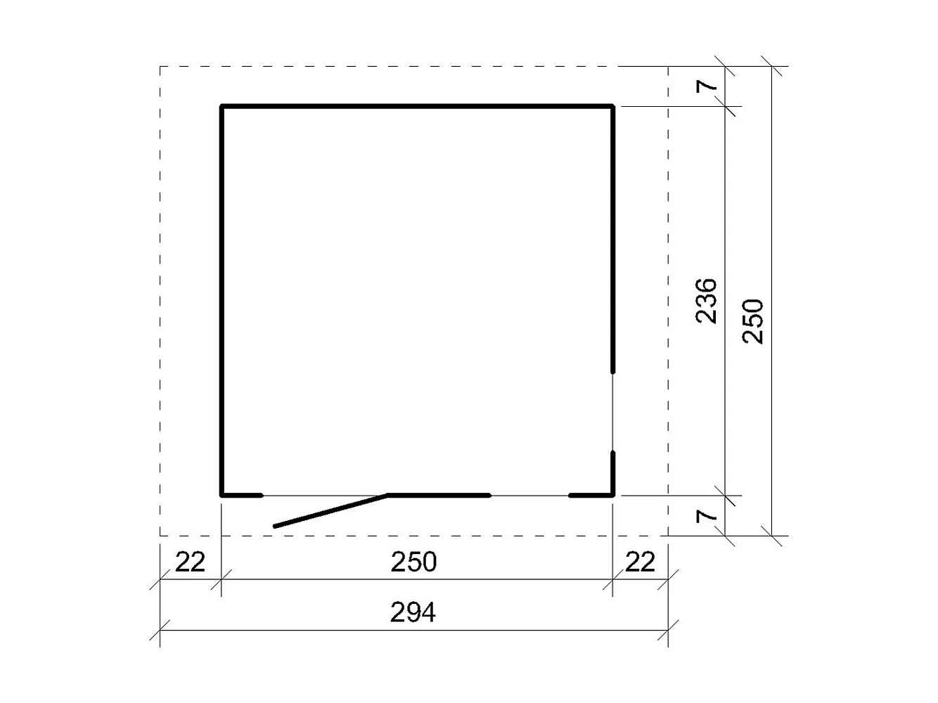 Gartenhaus premium qualität mit boden und bitumenfliesen - 5.9 m² / H252x250x294 cm - M913-REDWOOD RED