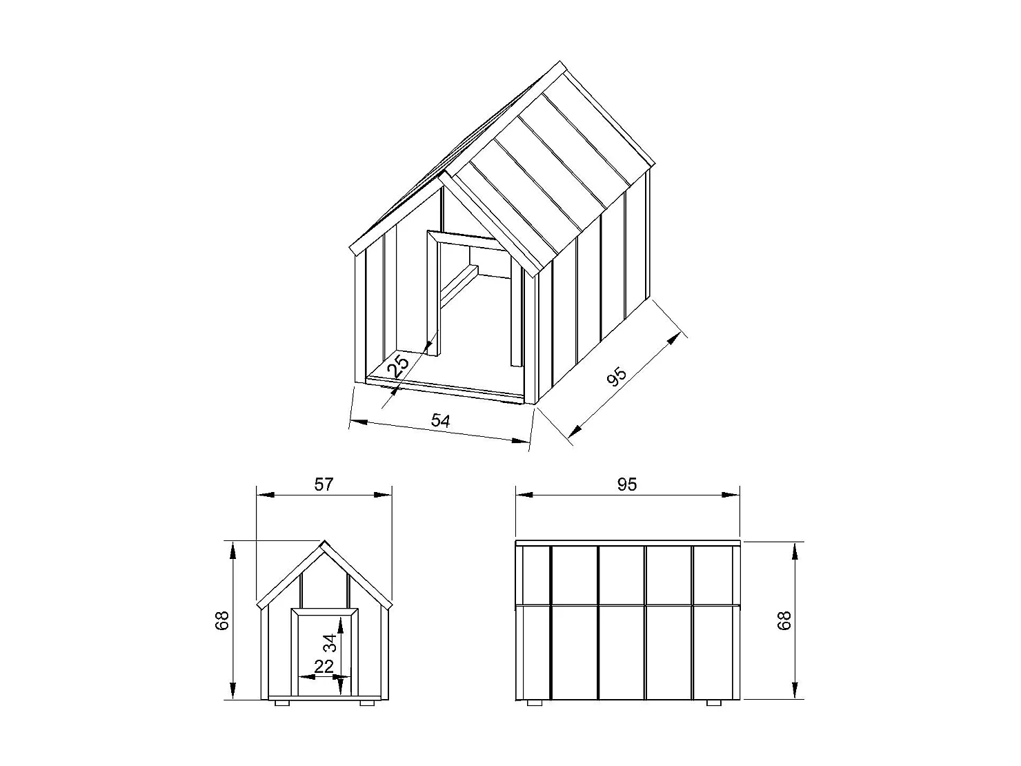 LP SmartSide niche pour chien - 57 x 95 x H68 cm, taille M - M971-1