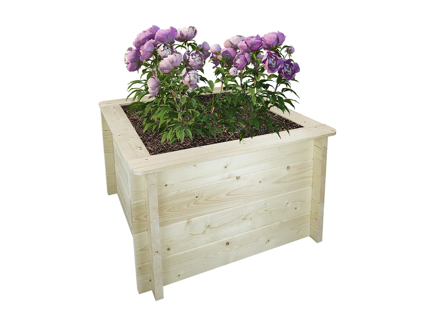 Houten buitenmoestuin - 78x78xH46 cm - M620-1