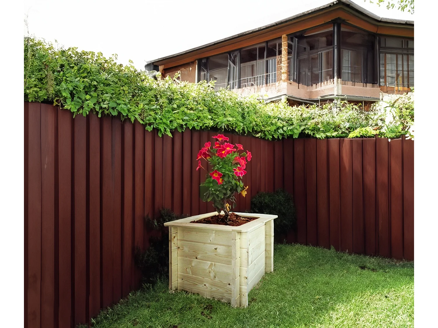 Houten buitenmoestuin - 58x58xH46 cm - M617-1