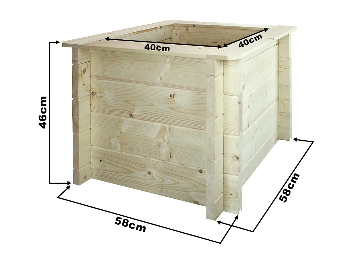 Houten buitenmoestuin - 58x58xH46 cm - M617-1