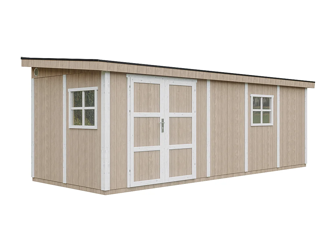 Casetta da giardino di qualità premium - 14.30 m² / H231x248x648 cm - M941-TERRA BROWN