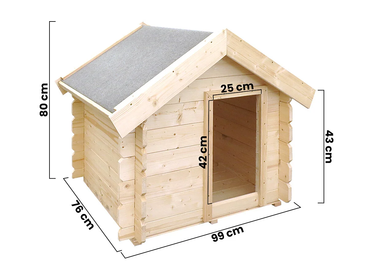 Niche pour chien exterieur en bois - 76 x 99 x H80 cm - M401-1