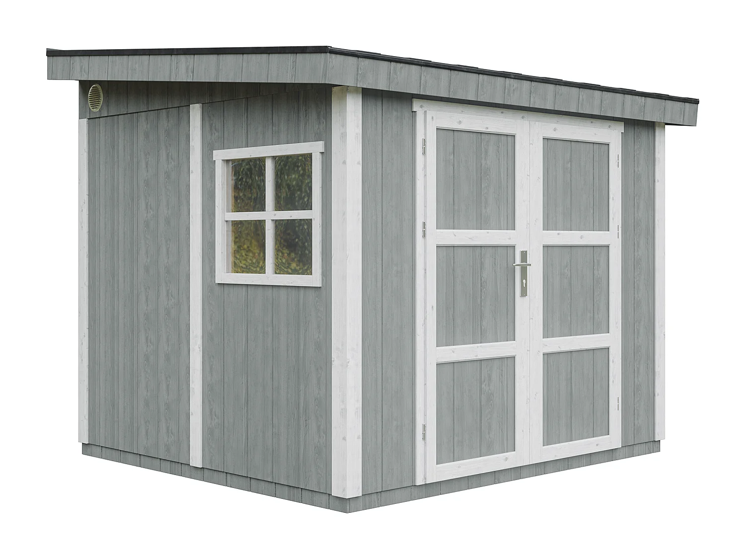 Gartenhaus premium qualität mit boden und seitenwand - 5.9 m² / H231x248x294 cm - M938-CAVERN STEEL