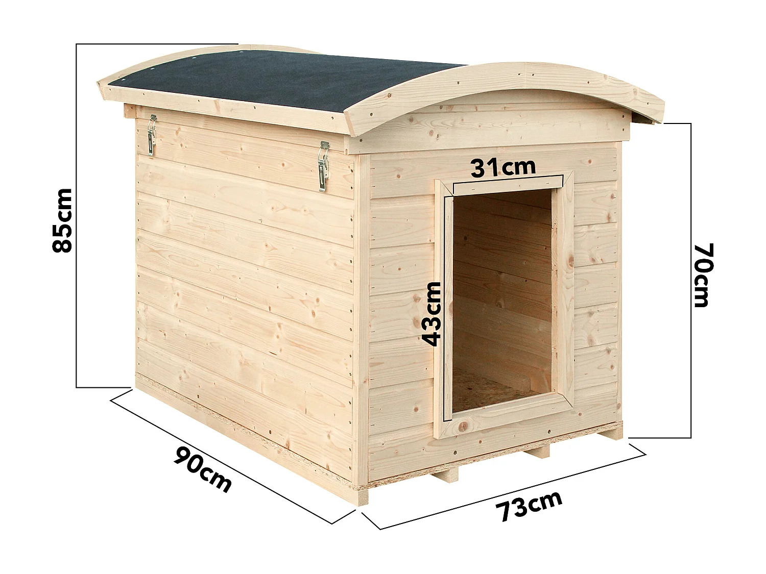 Niche pour chien exterieur en bois - 87 x 102 x H85 cm - M405-1