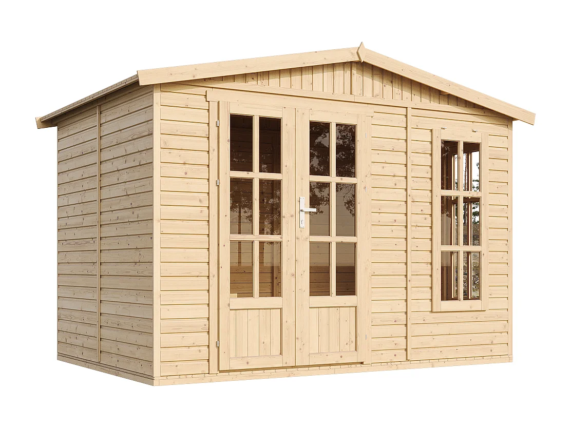 Gartenhaus Holz - 6 m² / H232x332x222 cm - Gerätehaus holz garten-studio - M334FB+H334FBGREY