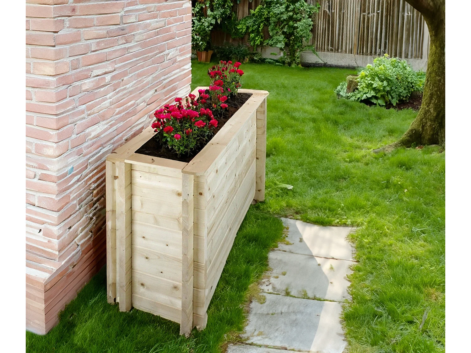 Hochbeet holz - 118x38xH69 cm - M615-1