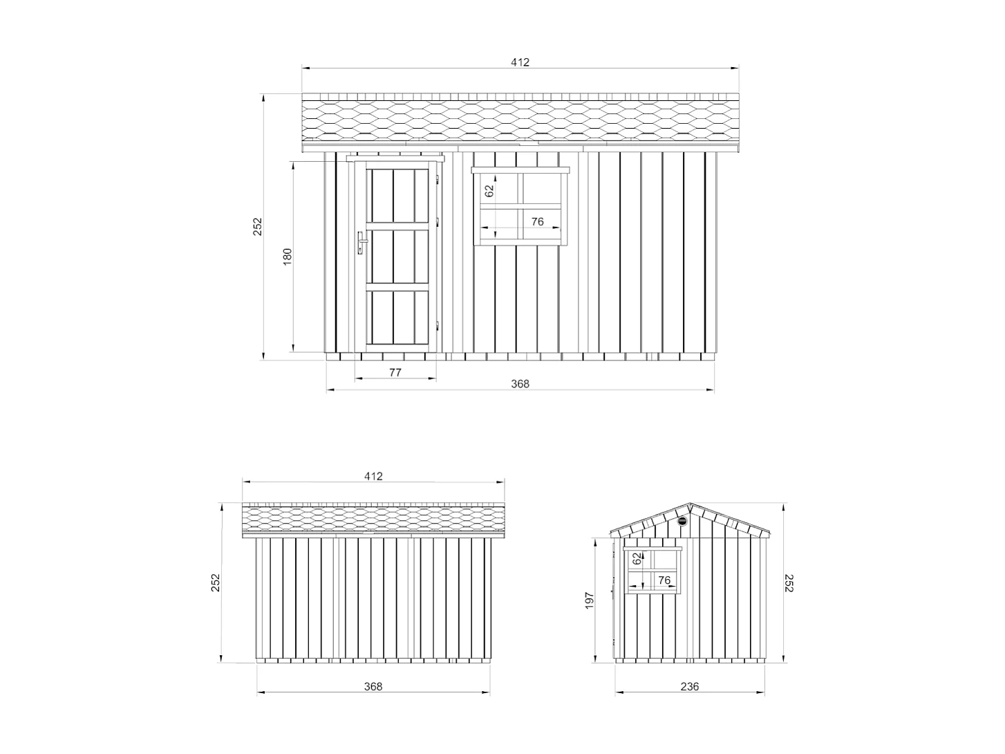 Casetta da giardino di qualità premium con pavimento e tegole bituminose - 8.68 m² / H252x250x412 cm - M914-TUNDRA GREY