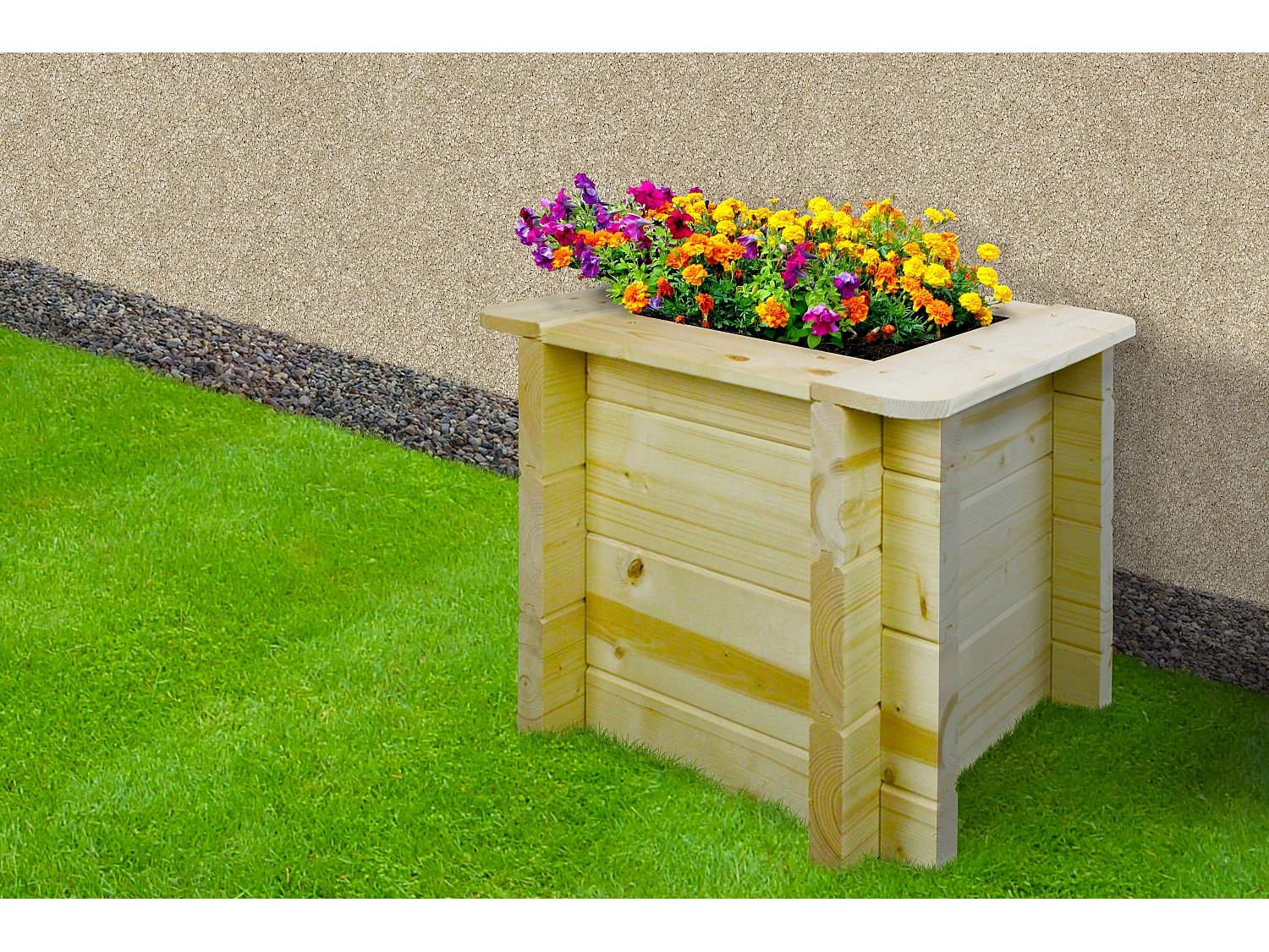 Houten buitenmoestuin - 38x38xH35 cm - M610-1