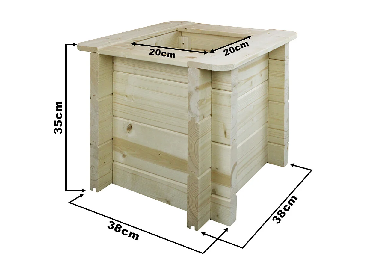Houten buitenmoestuin - 38x38xH35 cm - M610-1