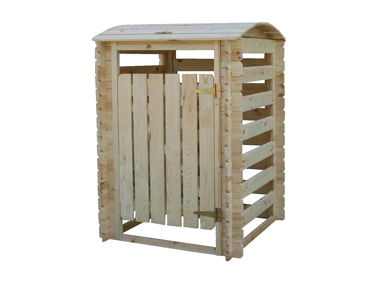 Mülltonnenbox aus holz für 1 behälter, massivholz - M606-1