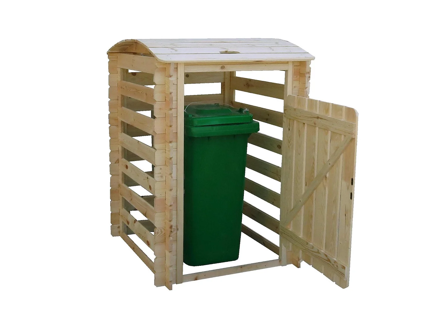 Cache poubelle en bois à porte verrouillables - 97cm x 97cm x H137cm - M606-1