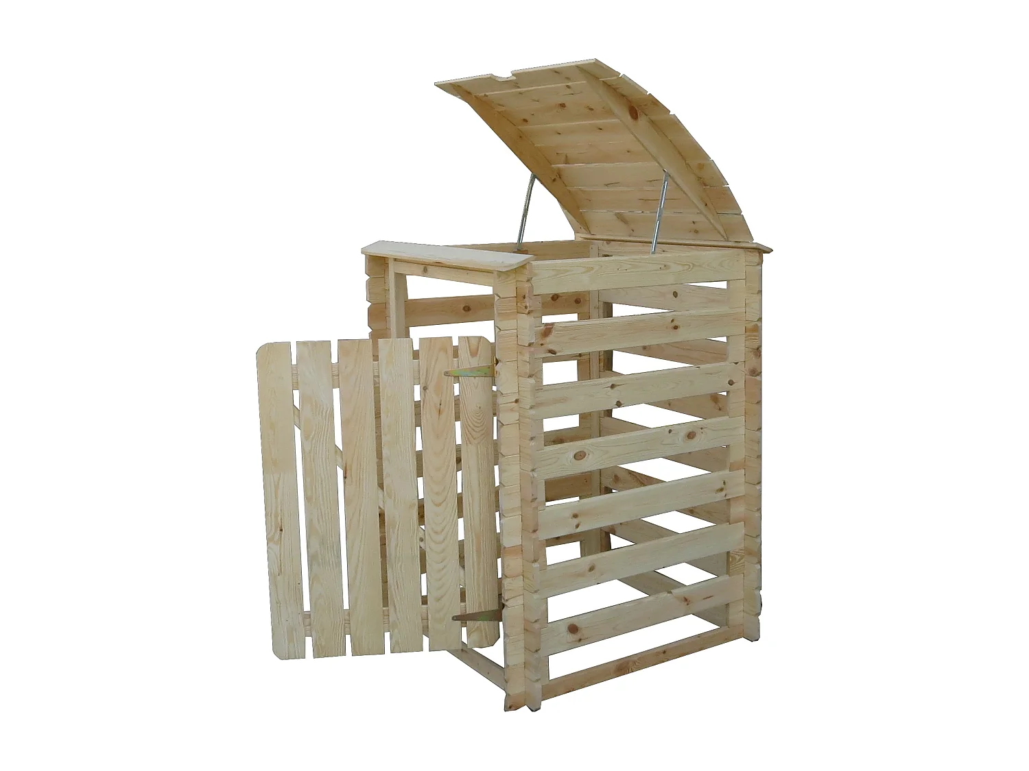 Mülltonnenbox aus holz für 1 behälter, massivholz - M606-1