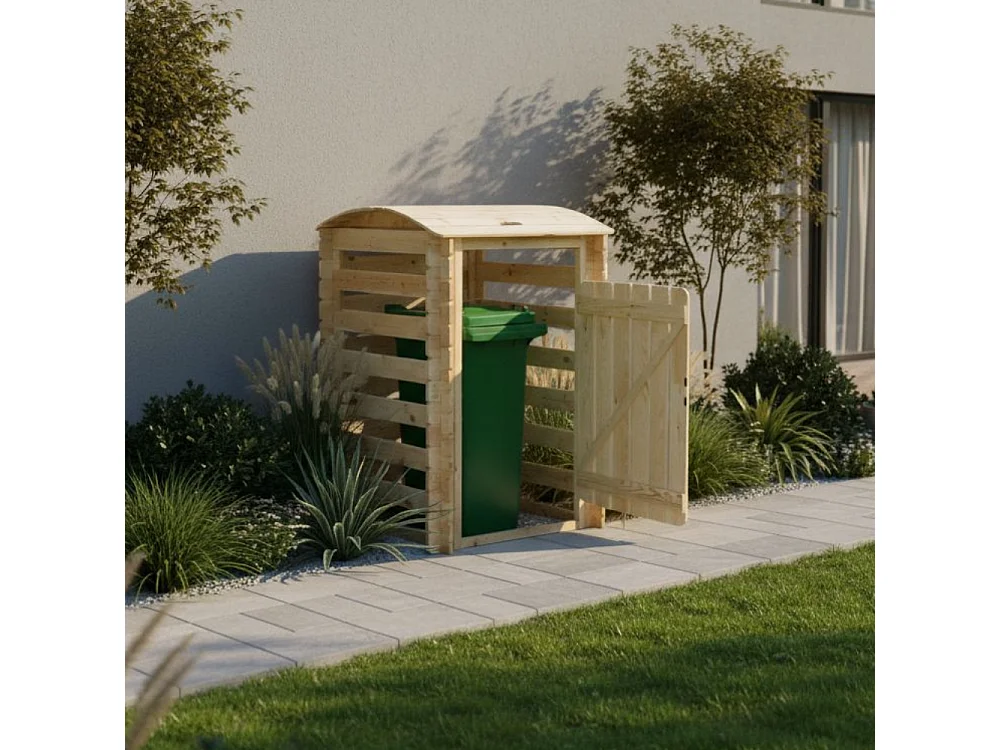 Cache poubelle en bois à porte verrouillables - 97cm x 97cm x H137cm - M606-1