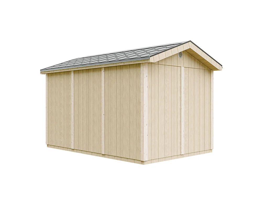 Abri de jardin qualité premium - 8,68 m² H252x250x412 cm - avec un sol et des bardeaux bitumineux - M914