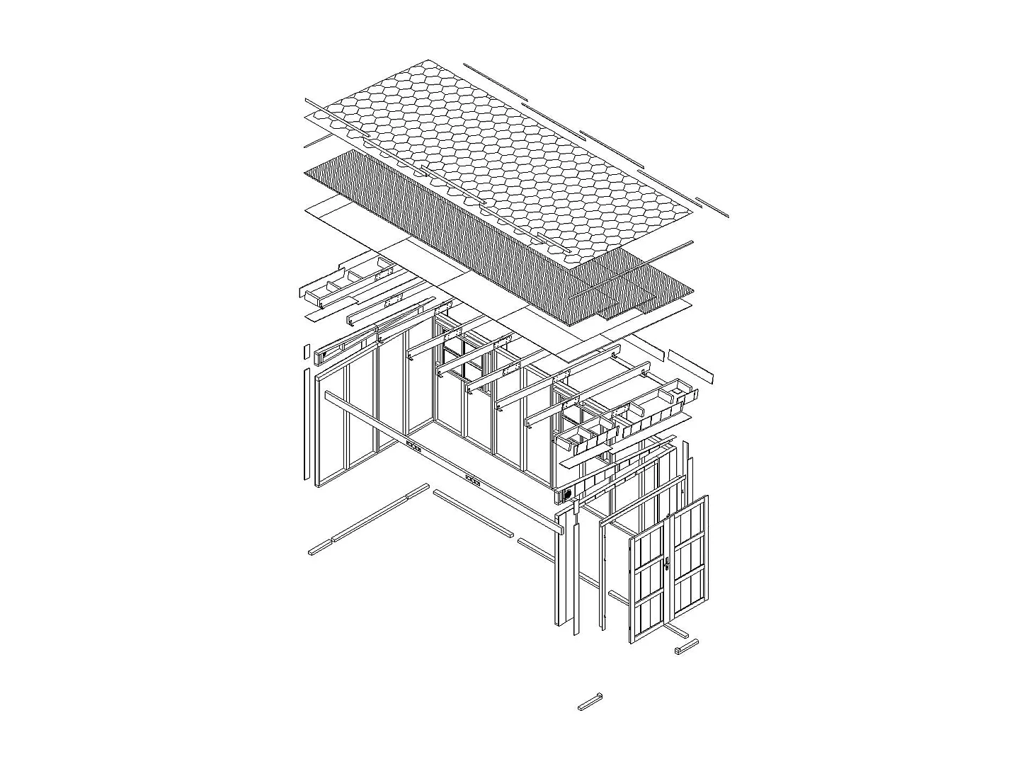 Gartenhaus premium qualität ohne boden und seitenwand - 11.47 m²/ H231x248x530 cm - M940B-TUNDRA GREY