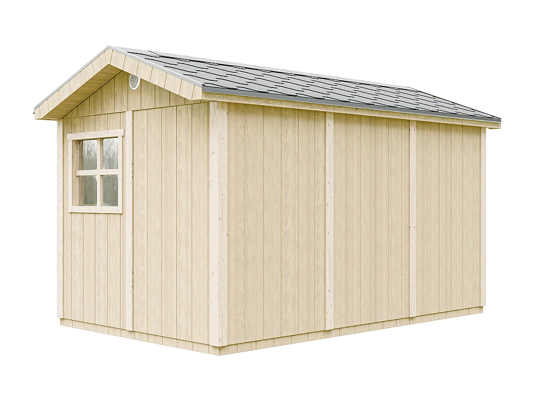 Casetta da giardino di qualità premium con pavimento e tegole bituminose - 8.68 m² / H252x250x412 cm - M914A