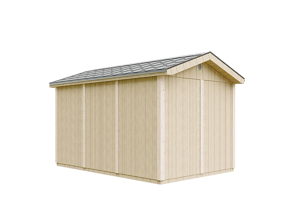 Abri de jardin qualité premium - 8,68 m² H252x250x412 cm - avec un sol et des bardeaux bitumineux - M914A