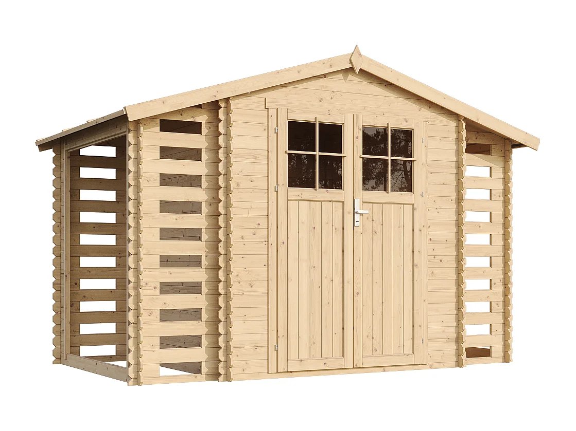 Casetta da giardino in legno - 3.53+0.97+0.97 m² - M391F+M391G