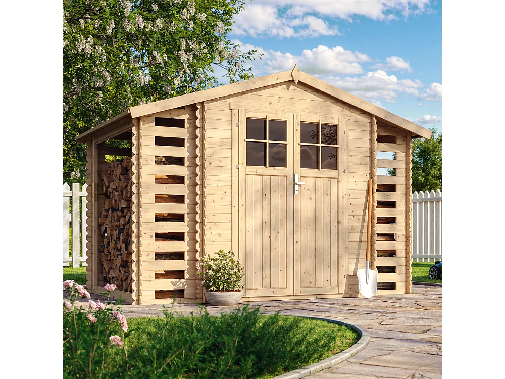 Casetta da giardino in legno - 3.53+0.97+0.97 m² - M391F+M391G