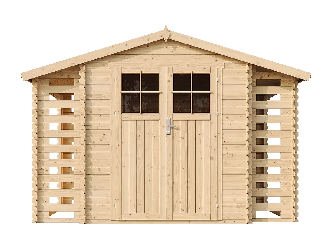 Casetta da giardino in legno - 3.53+0.97+0.97 m² - M391F