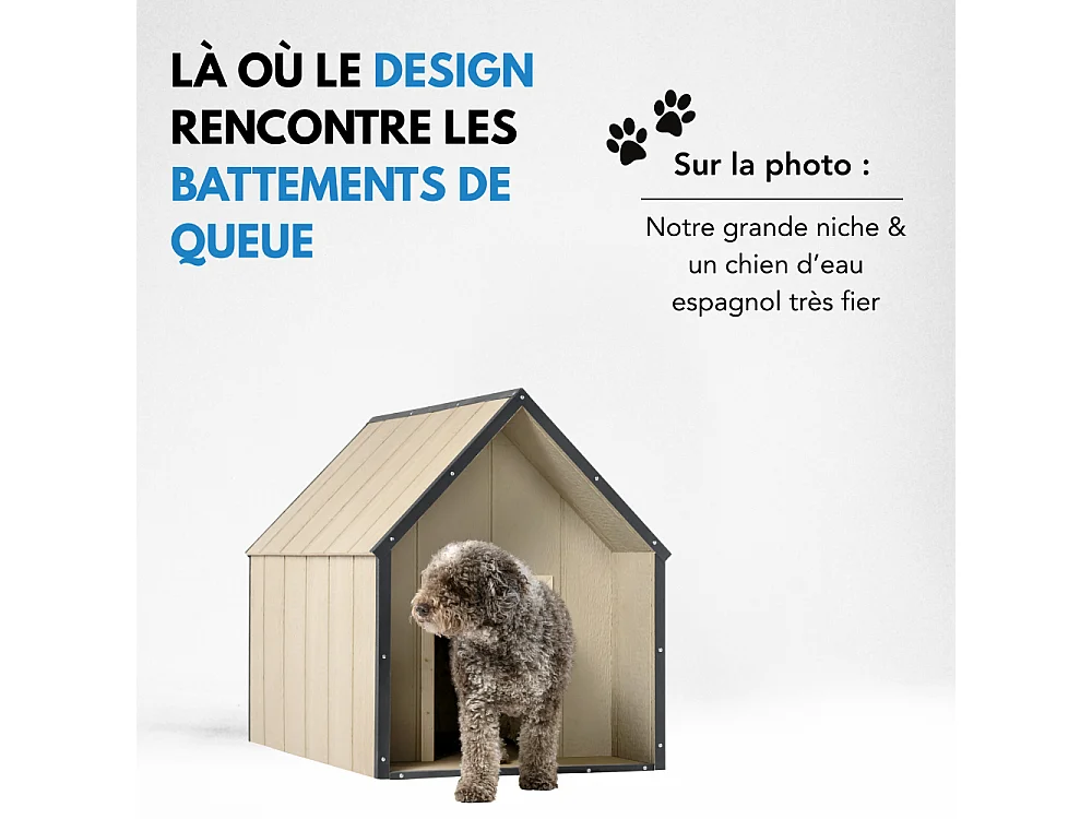 LP SmartSide niche pour chien - 80 x 118 x H94 cm, taille L – M972-1