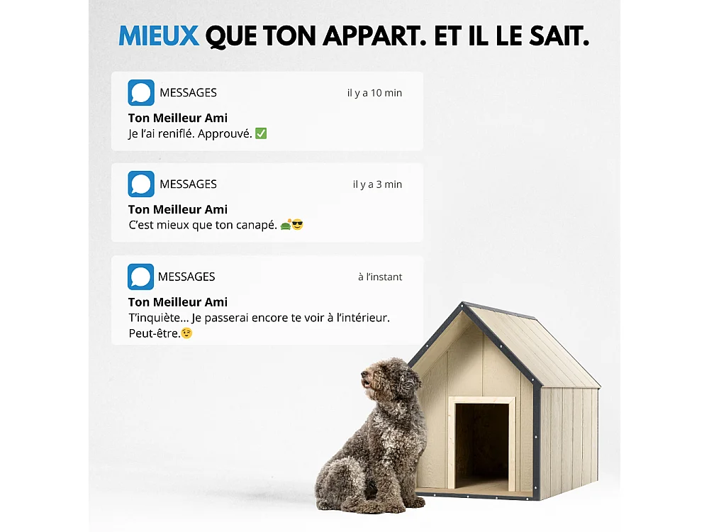 LP SmartSide niche pour chien - 80 x 118 x H94 cm, taille L – M972-1