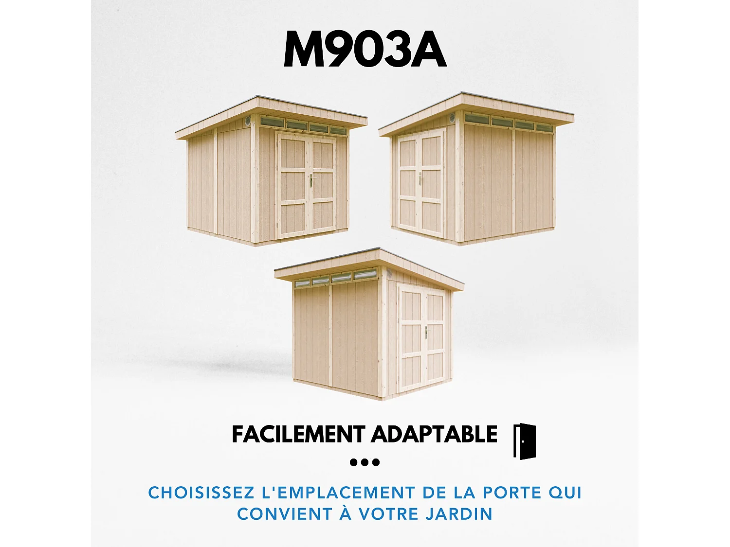 Gartenhaus premium qualität mit boden und bitumenfliesen - 5.9m² / B279xL293xH239 cm - M903A
